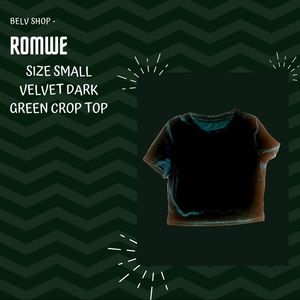 Velvet Dark Green Crop Top